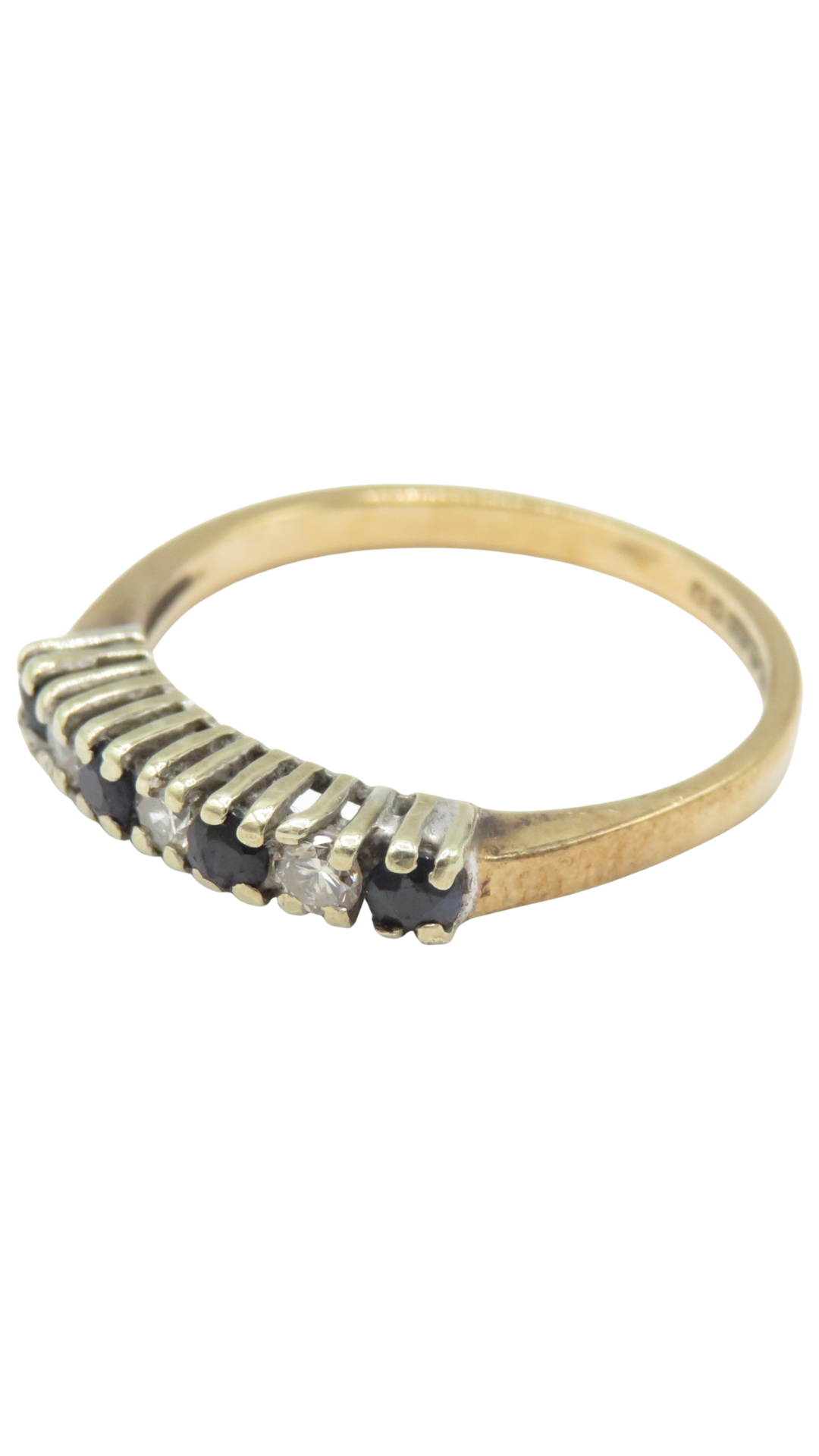 12 Diamond Sapphire Half Eternity Ring