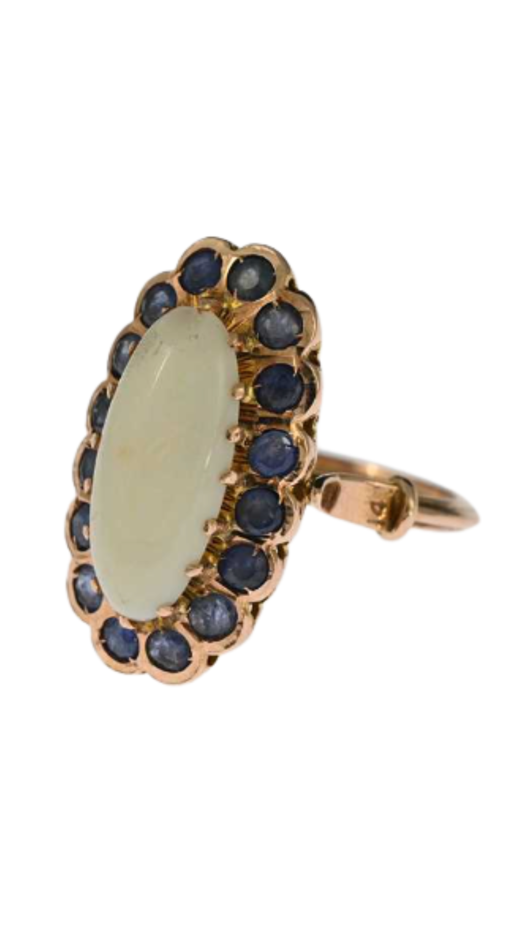 16 Opal Sapphire Cluster Ring