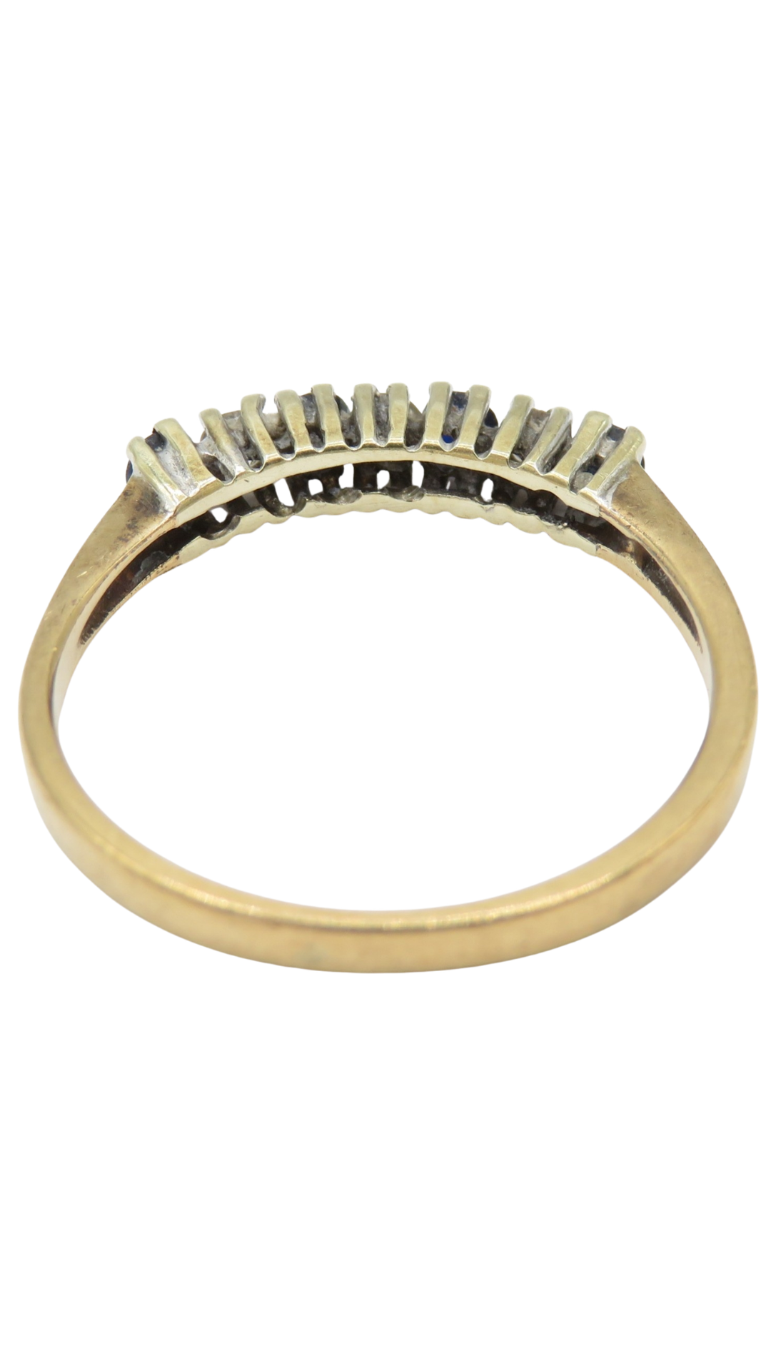 12 Diamond Sapphire Half Eternity Ring