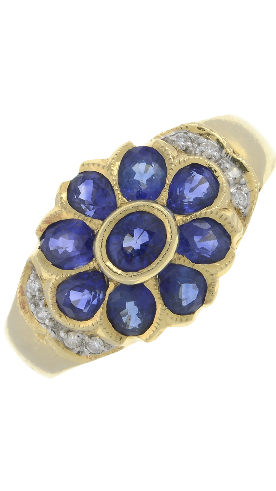 122 Sapphire Diamond Cluster Ring