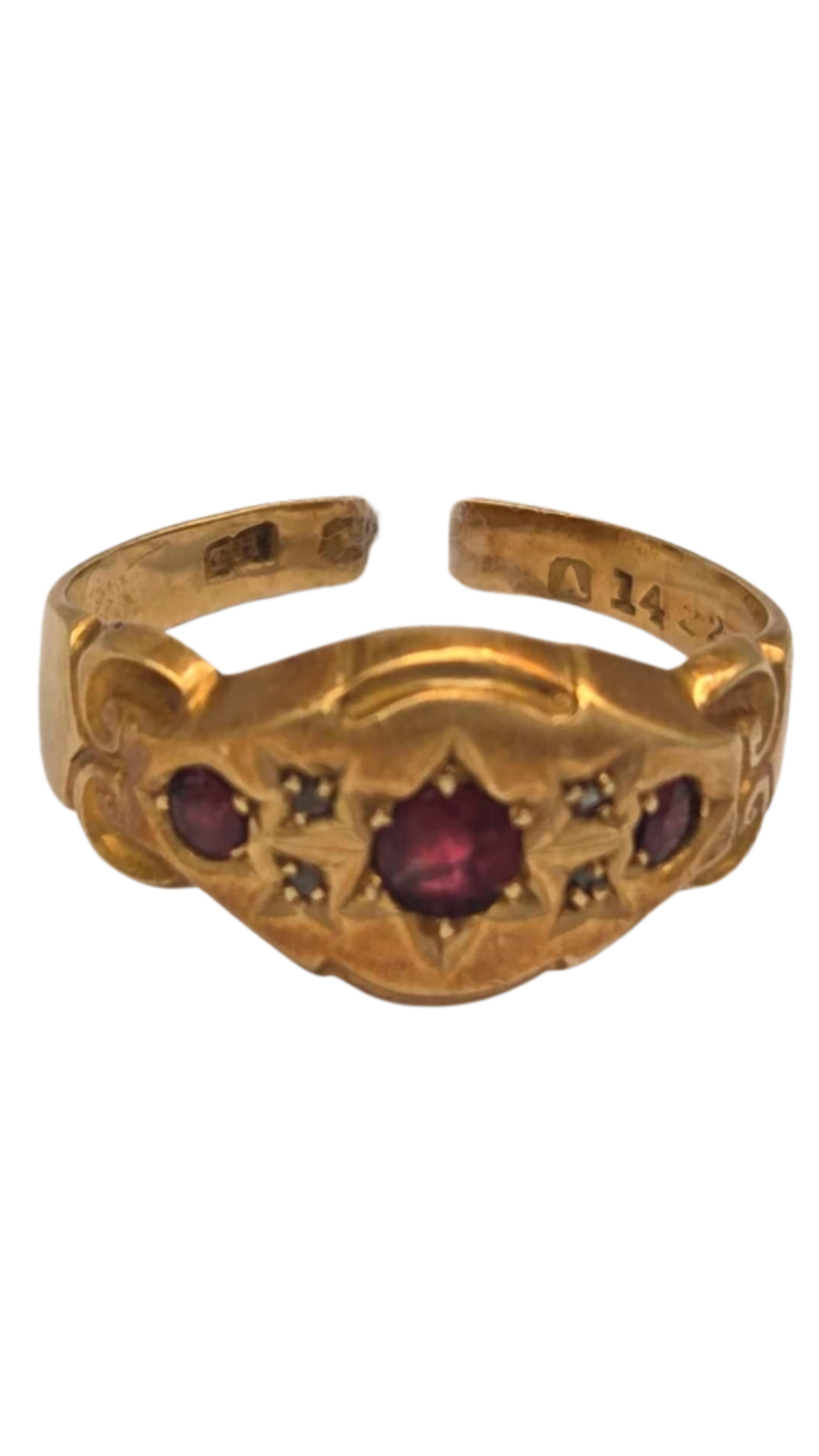 482 Fancy Antique Ruby Diamond Ring