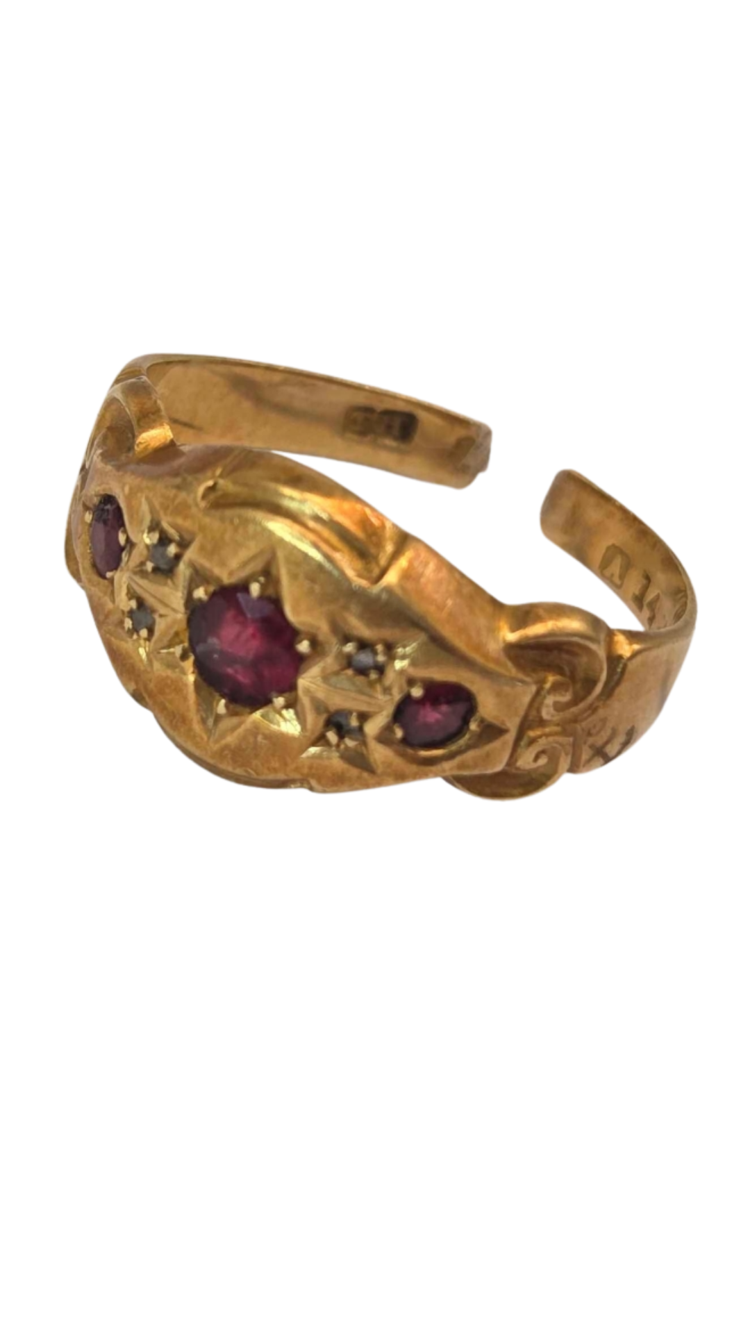 482 Fancy Antique Ruby Diamond Ring
