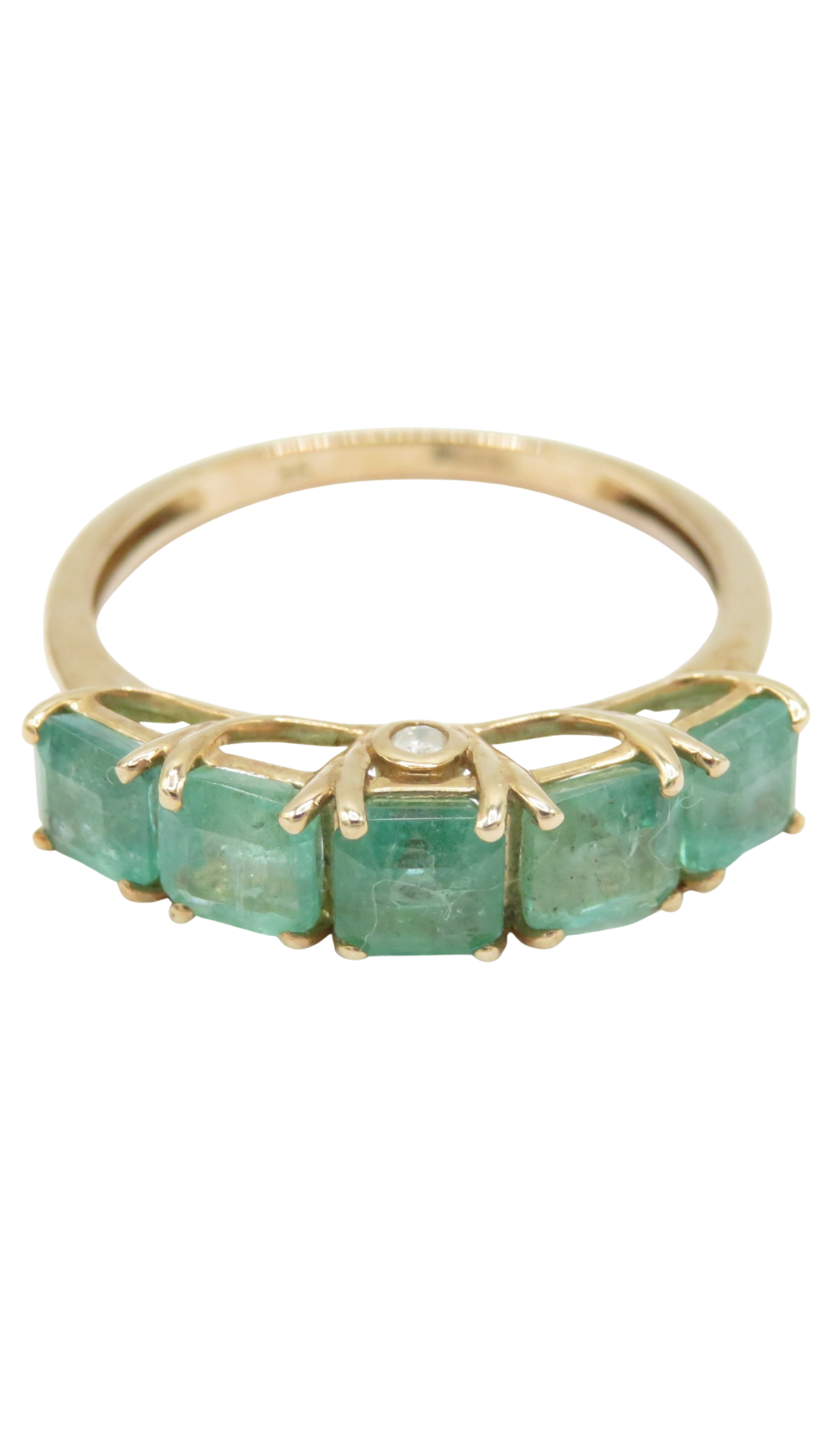 44 Emerald 5-Stone & Diamond Ring
