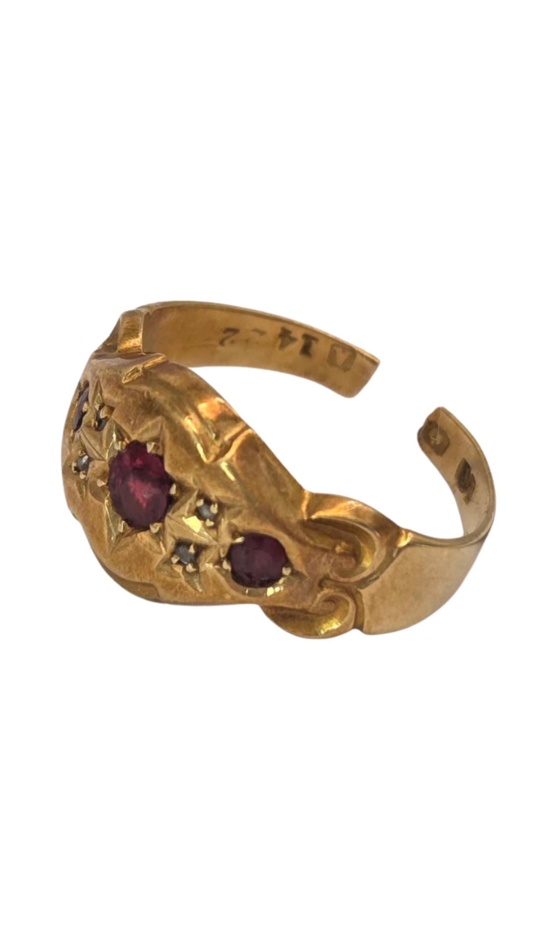 482 Fancy Antique Ruby Diamond Ring