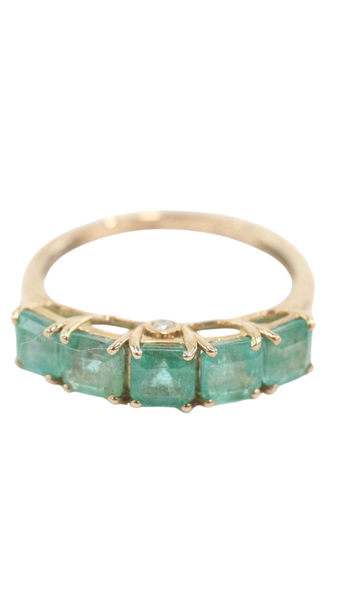 44 Emerald 5-Stone & Diamond Ring