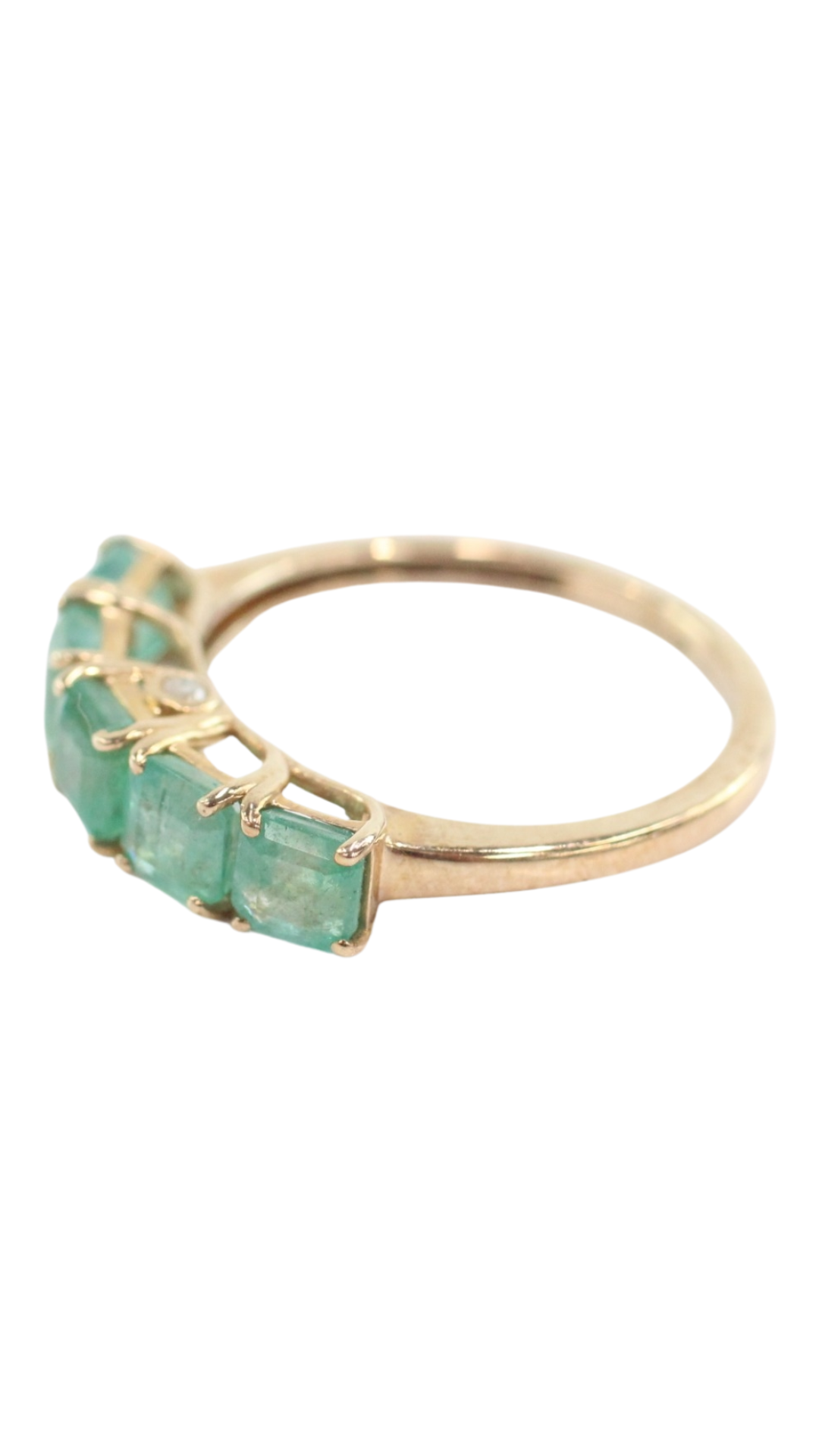 44 Emerald 5-Stone & Diamond Ring