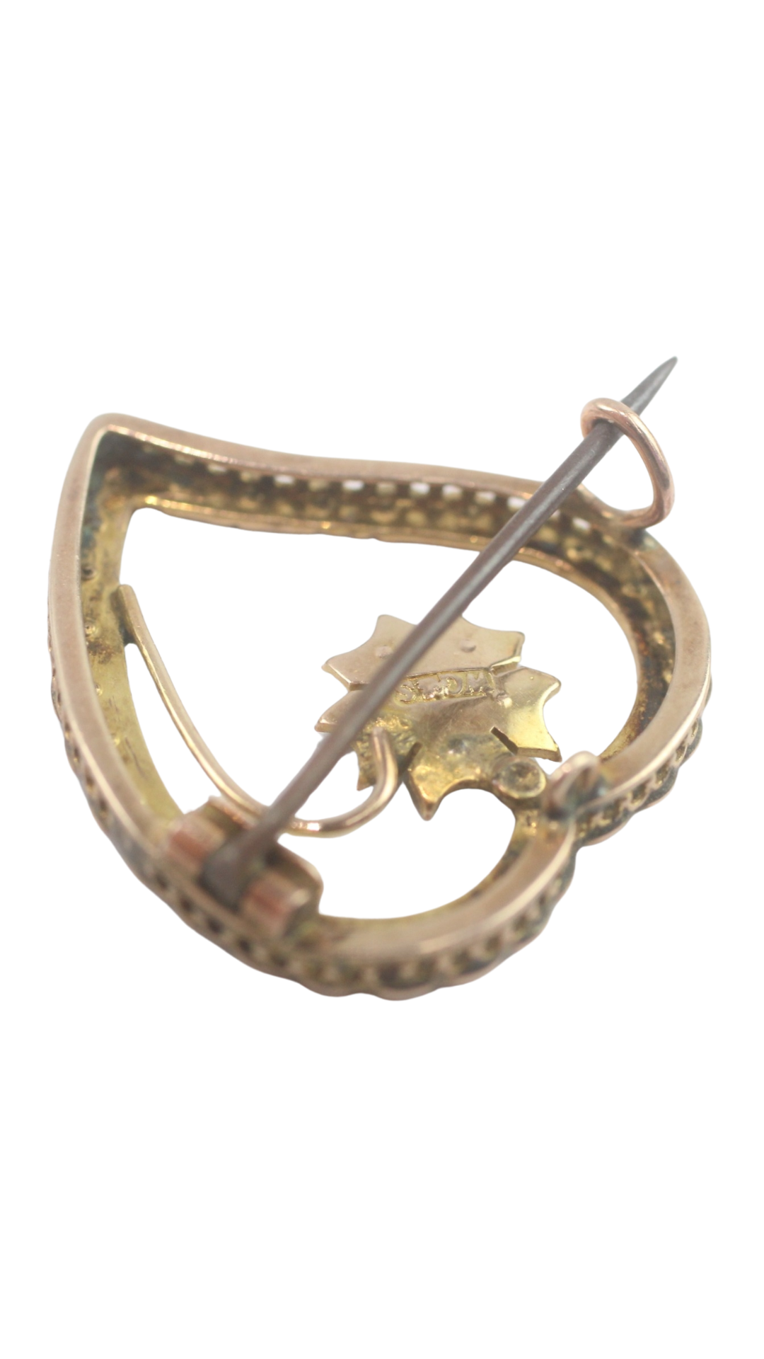 2 Pearl Turquoise Heart Brooch