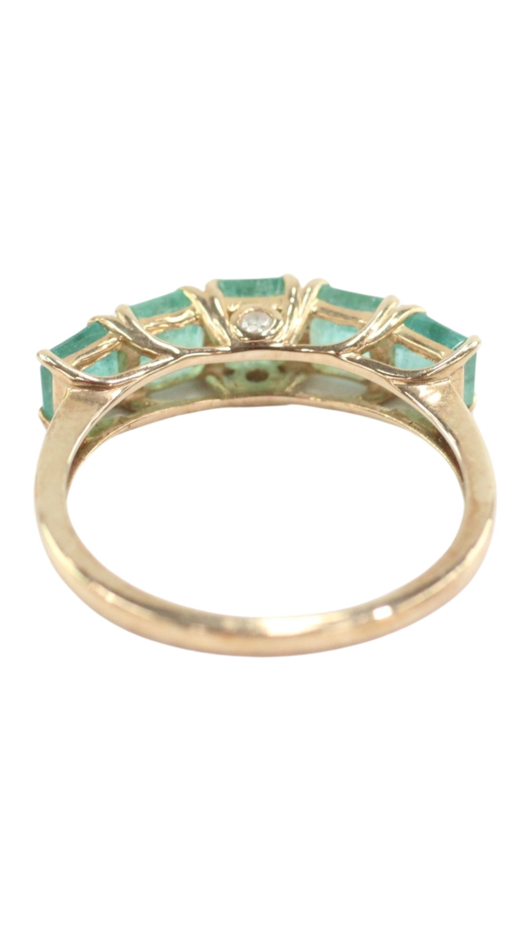 44 Emerald 5-Stone & Diamond Ring