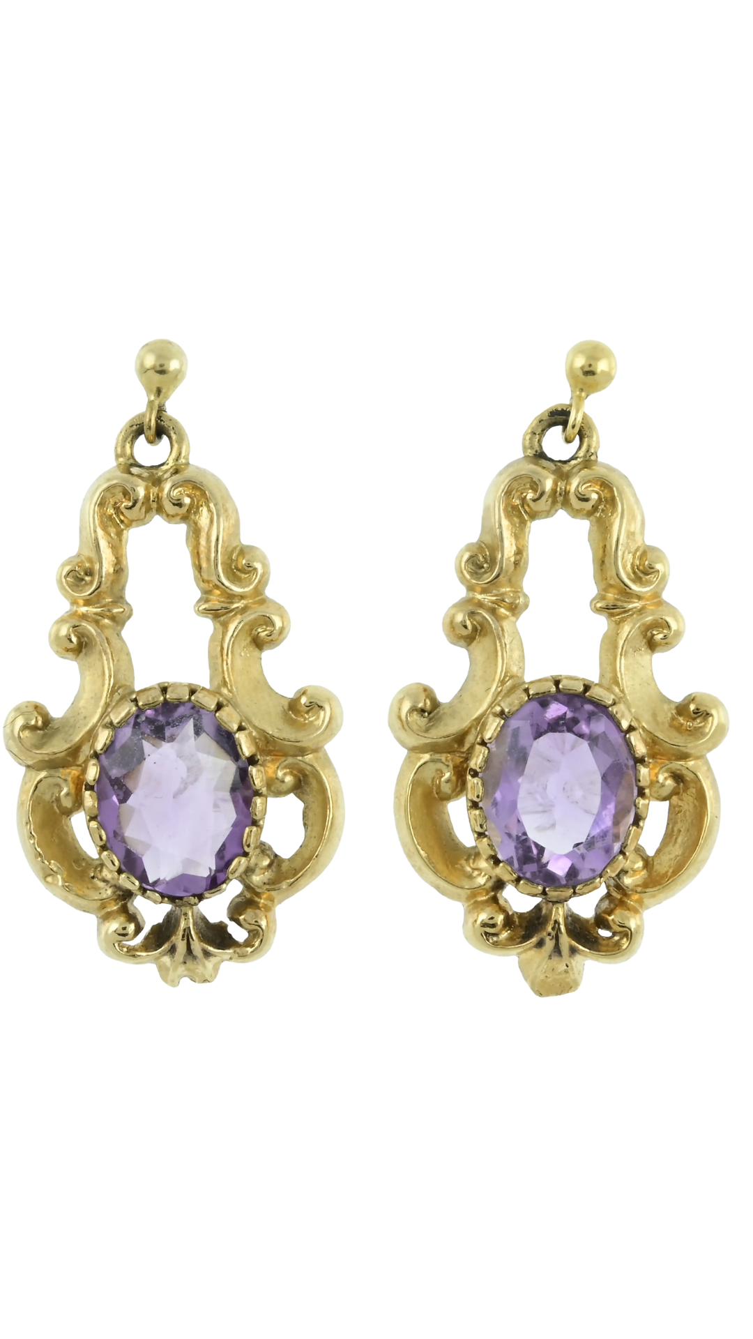 169 Amethyst Drop Earrings