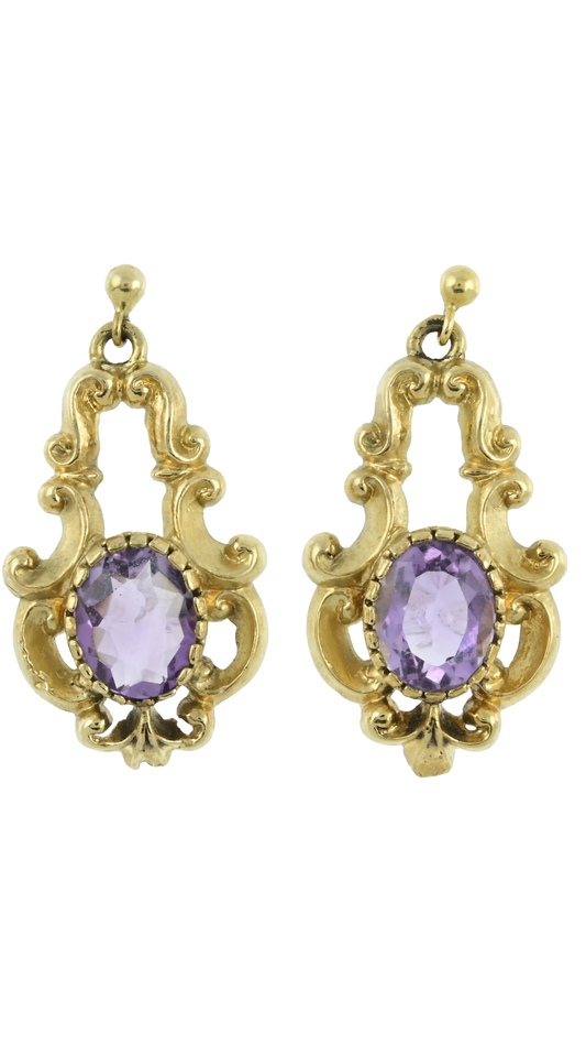 169 Amethyst Drop Earrings