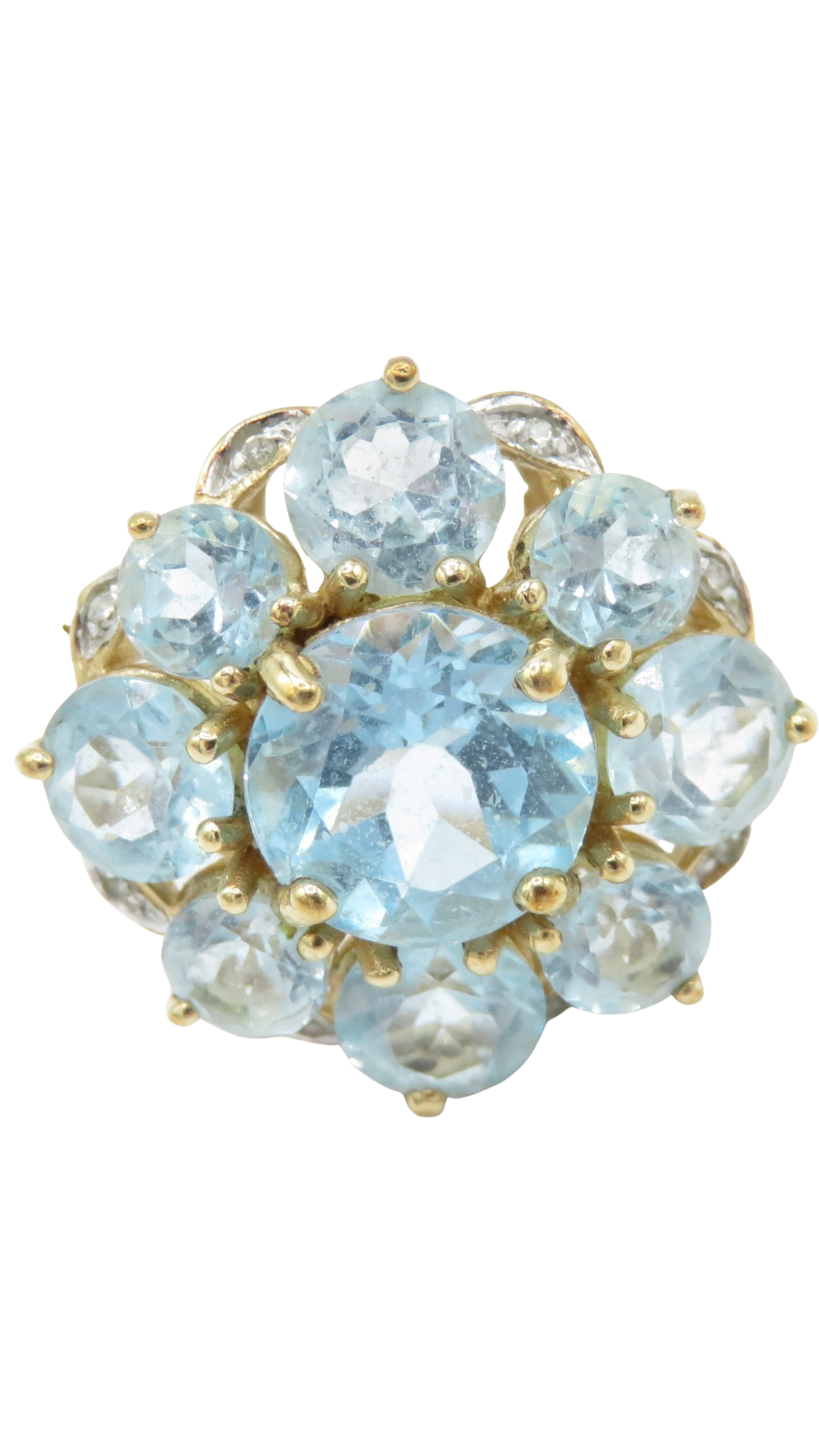 69 Aquamarine Cluster Ring