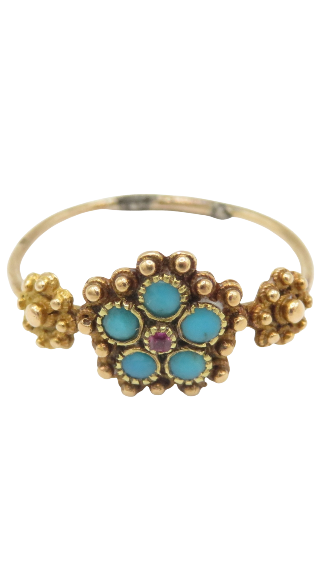95 Turquoise & Ruby Ring
