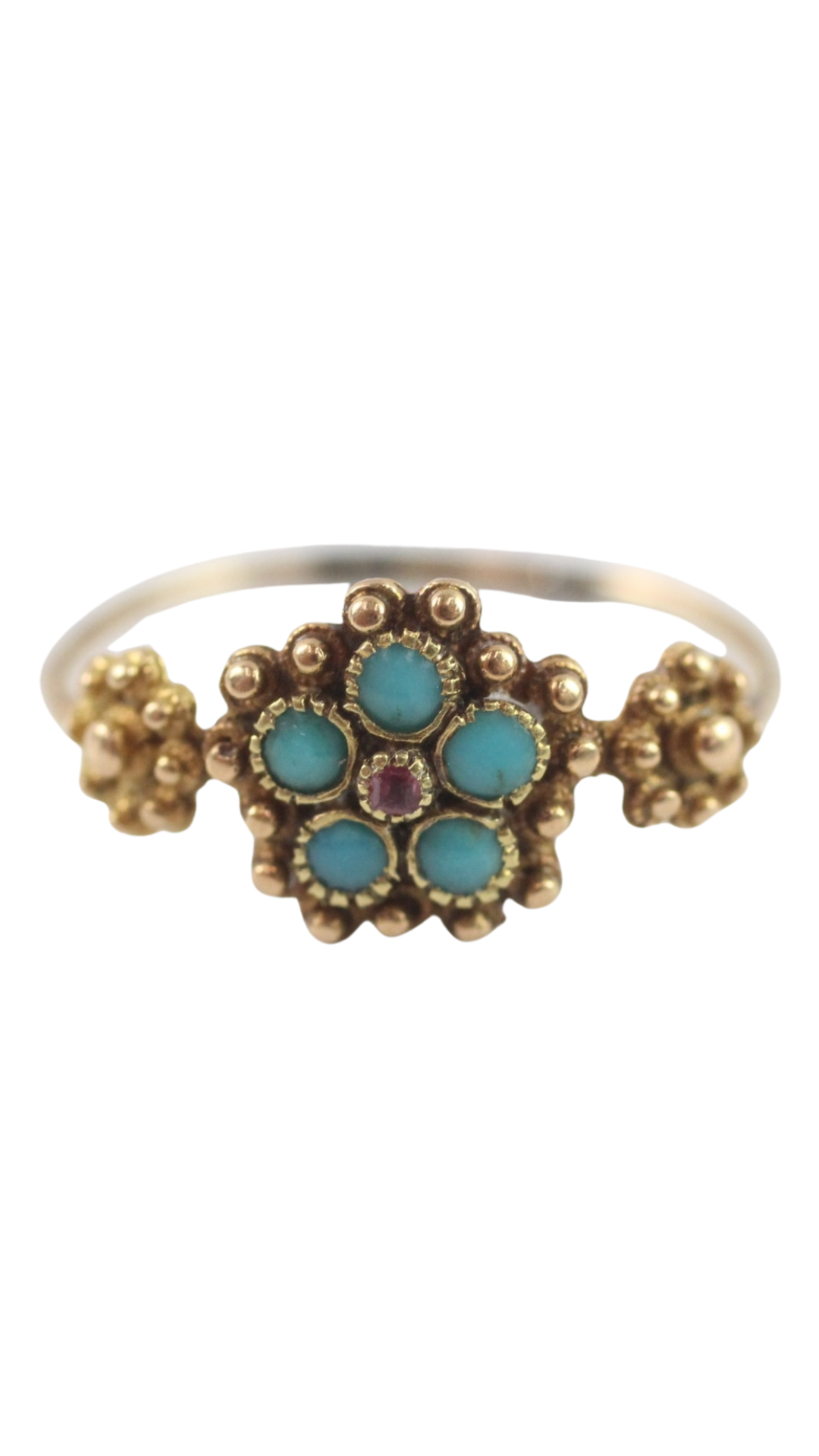 95 Turquoise & Ruby Ring
