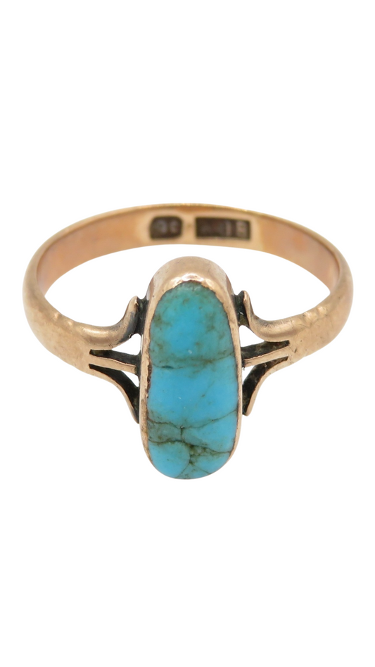 153 Gold Turquoise Dress Ring