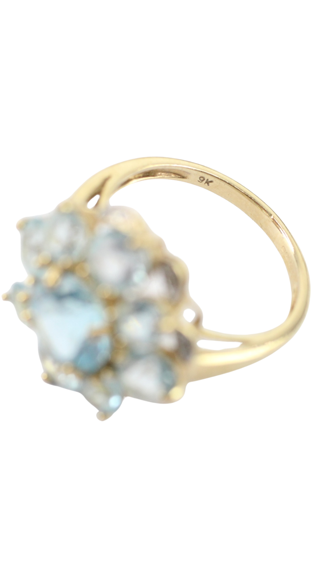 69 Aquamarine Cluster Ring