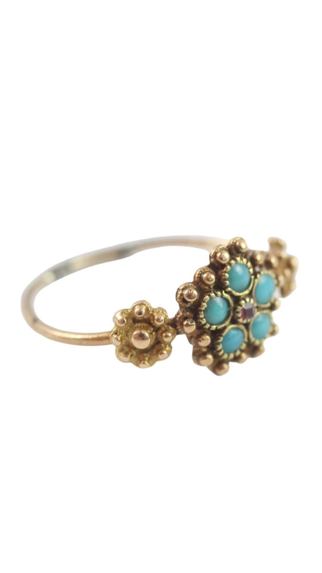 95 Turquoise & Ruby Ring