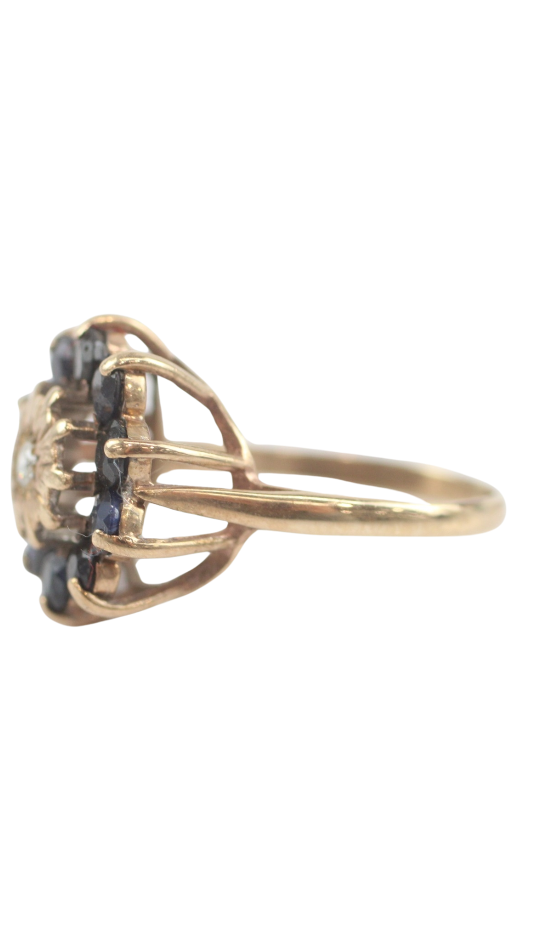 106 Diamond Sapphire Cluster Ring