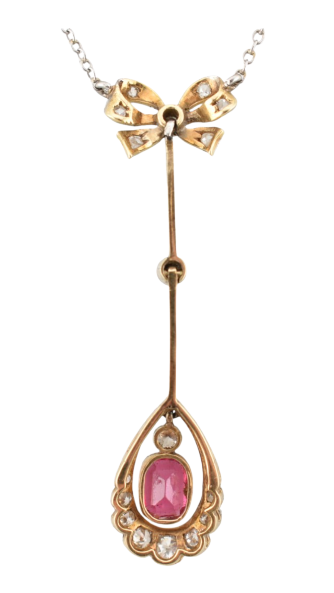 122 Diamond Garnet Teardrop Necklace