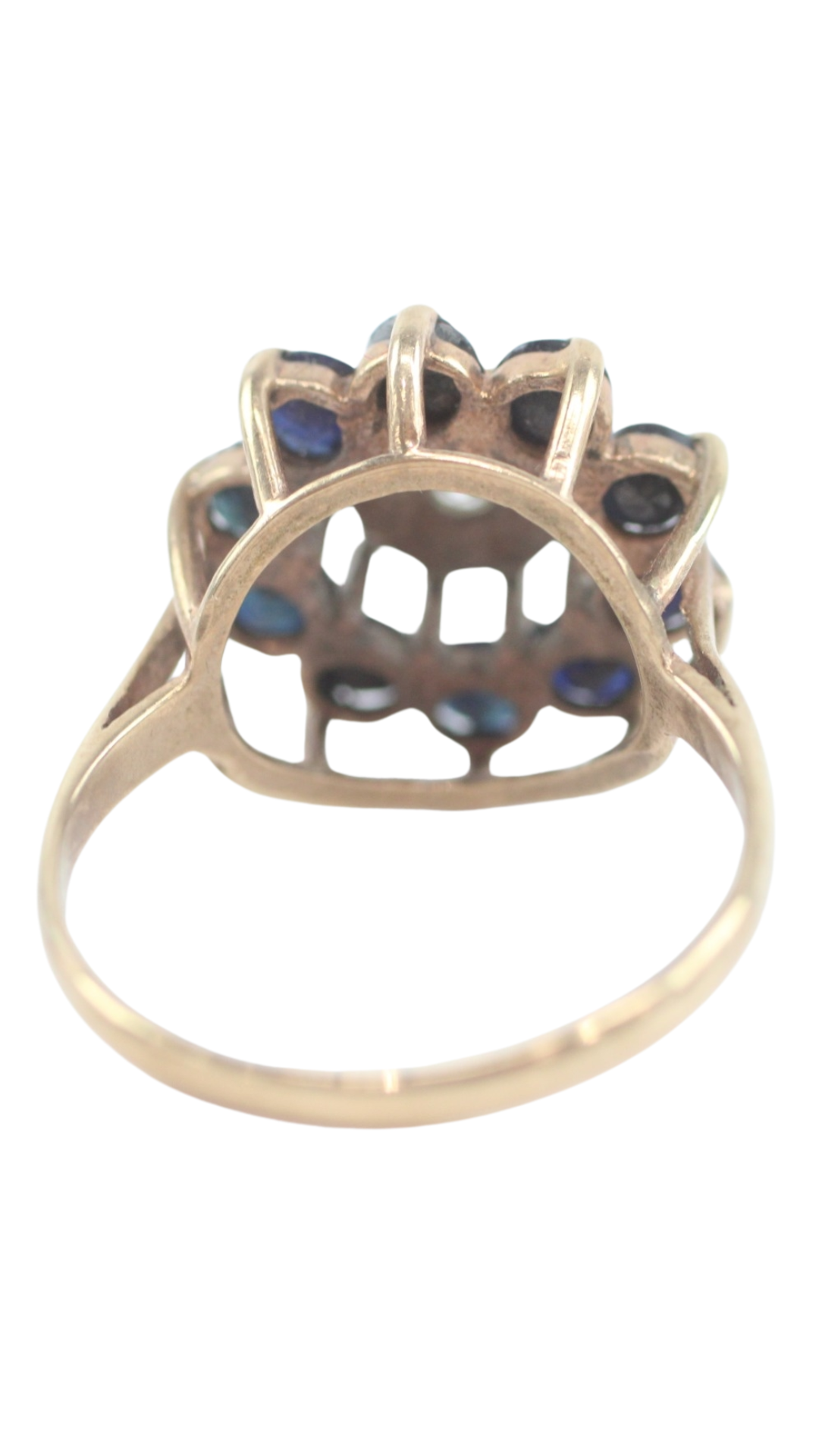 106 Diamond Sapphire Cluster Ring