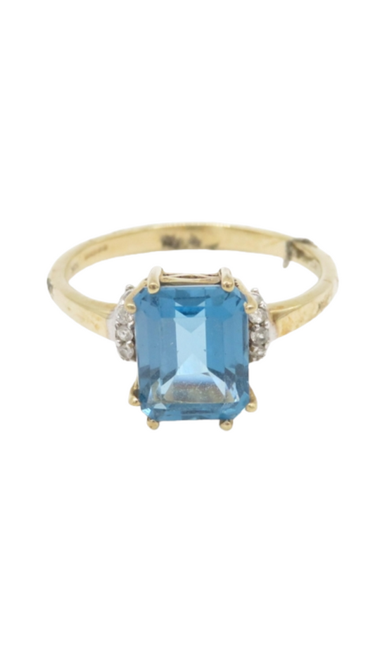 710 Blue & White Topaz Ring