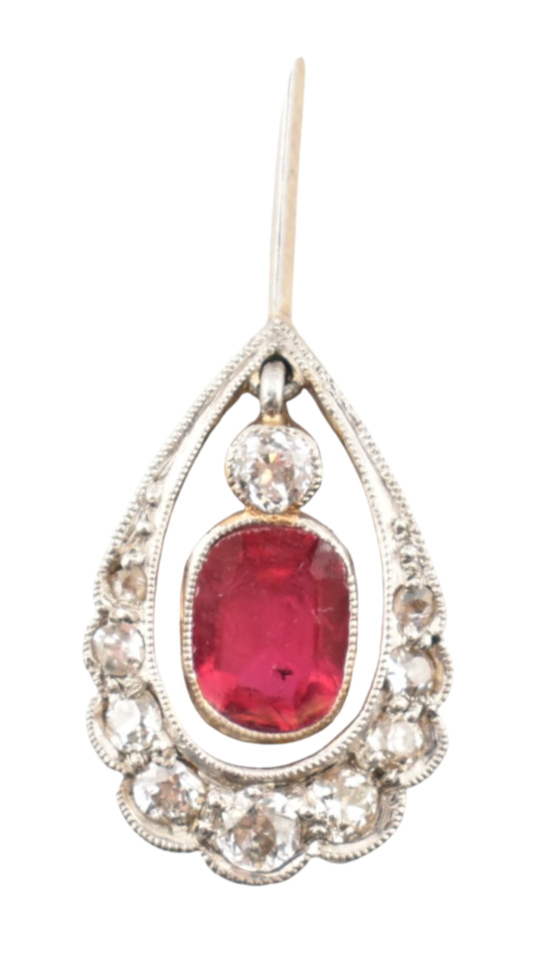 122 Diamond Garnet Teardrop Necklace