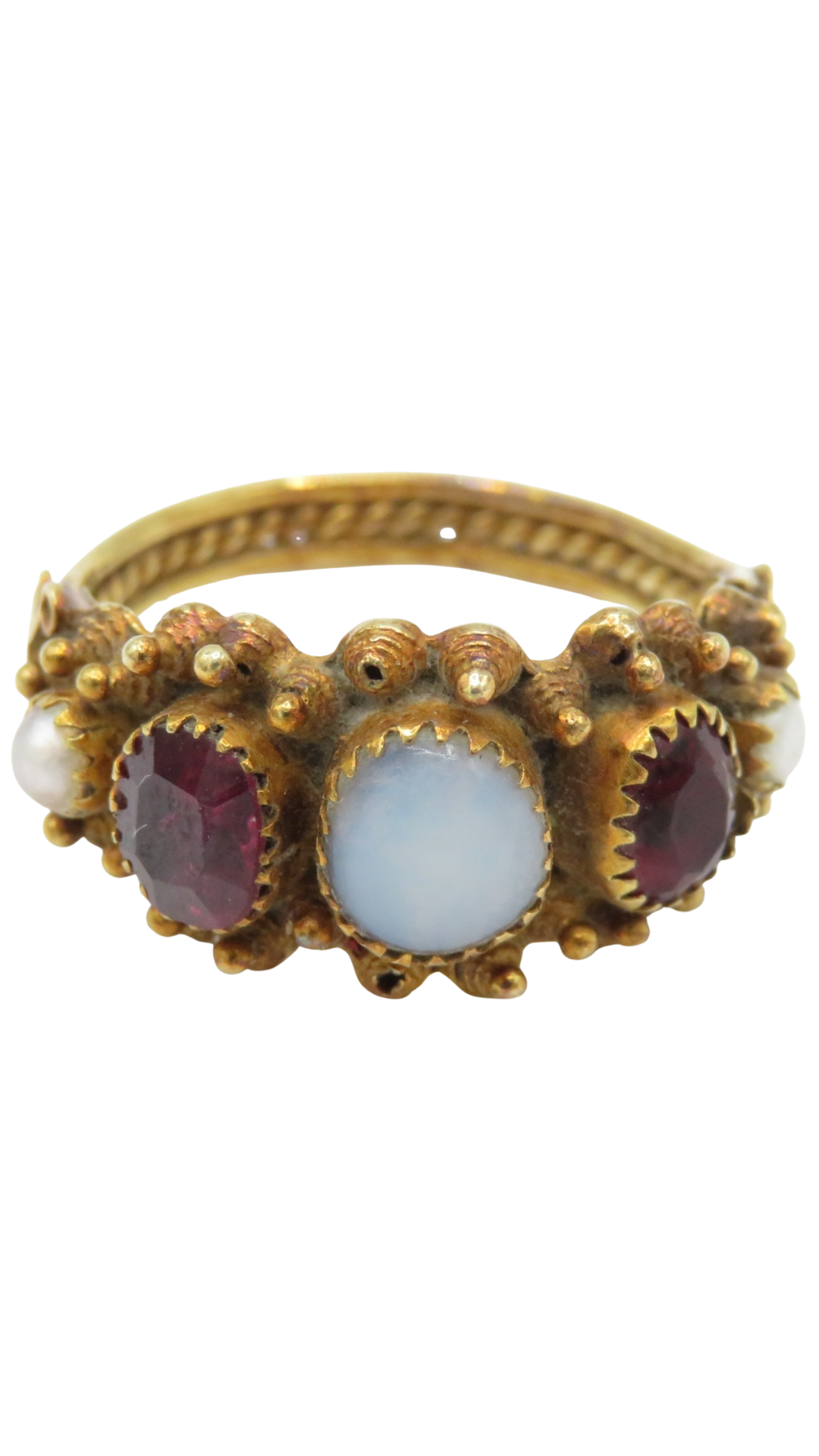 203 Pearl Garnet & Opal Ring