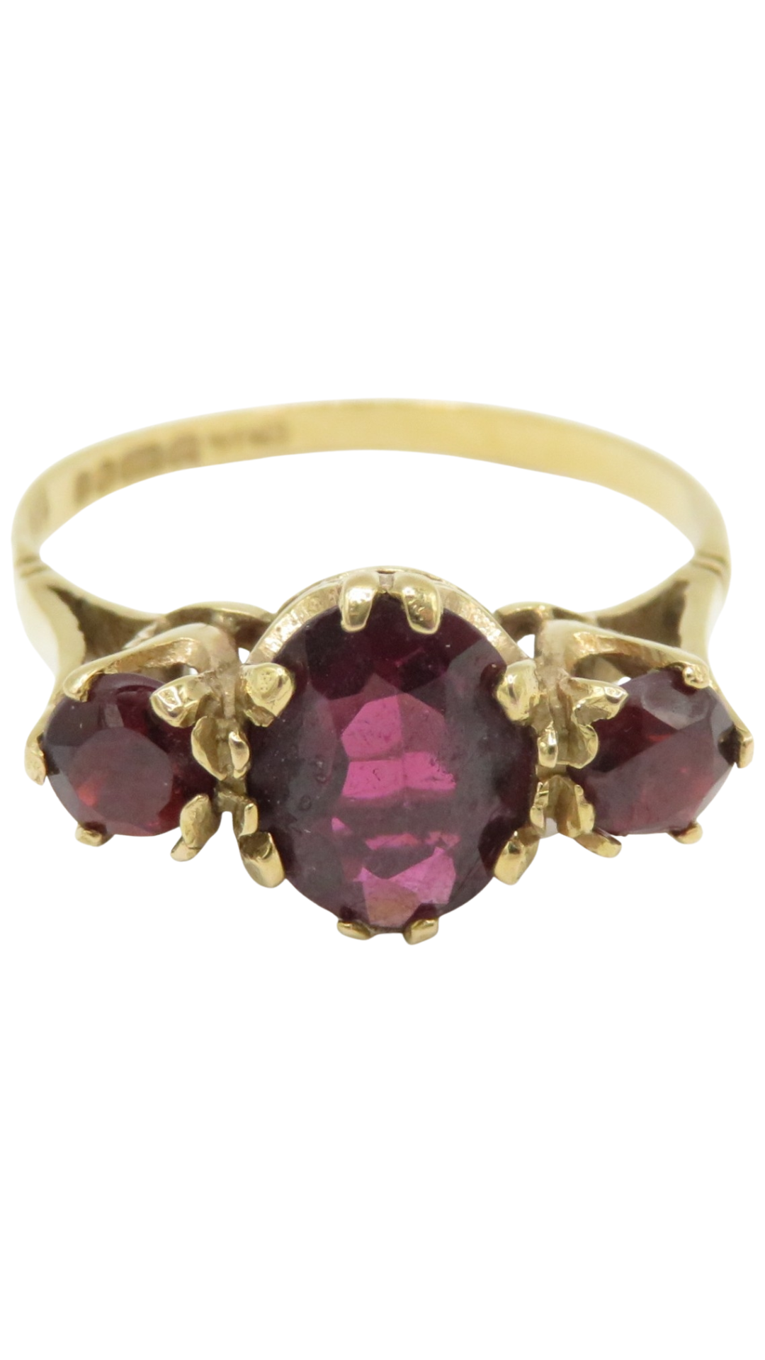 165 Garnet Trilogy Ring