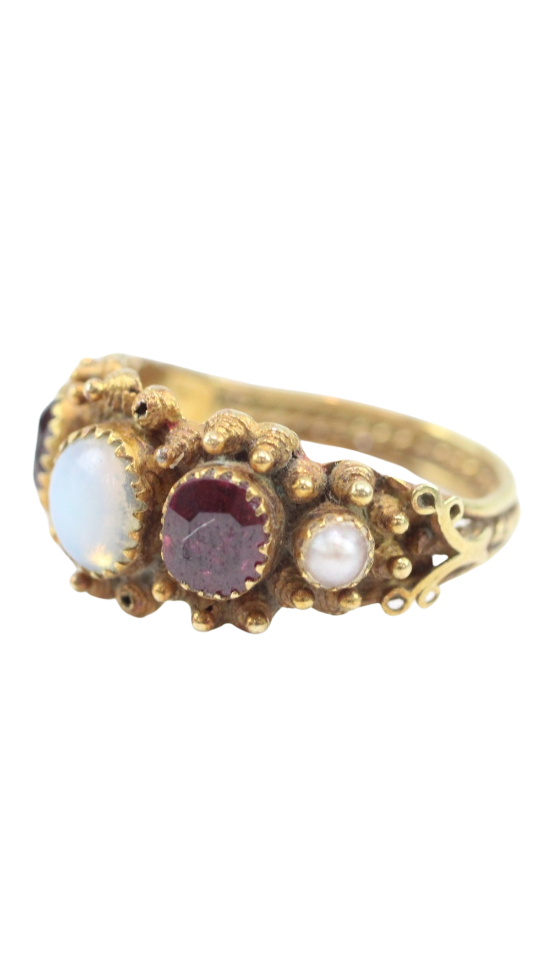 203 Pearl Garnet & Opal Ring