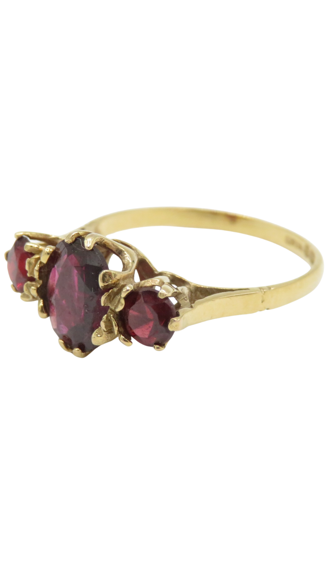 165 Garnet Trilogy Ring