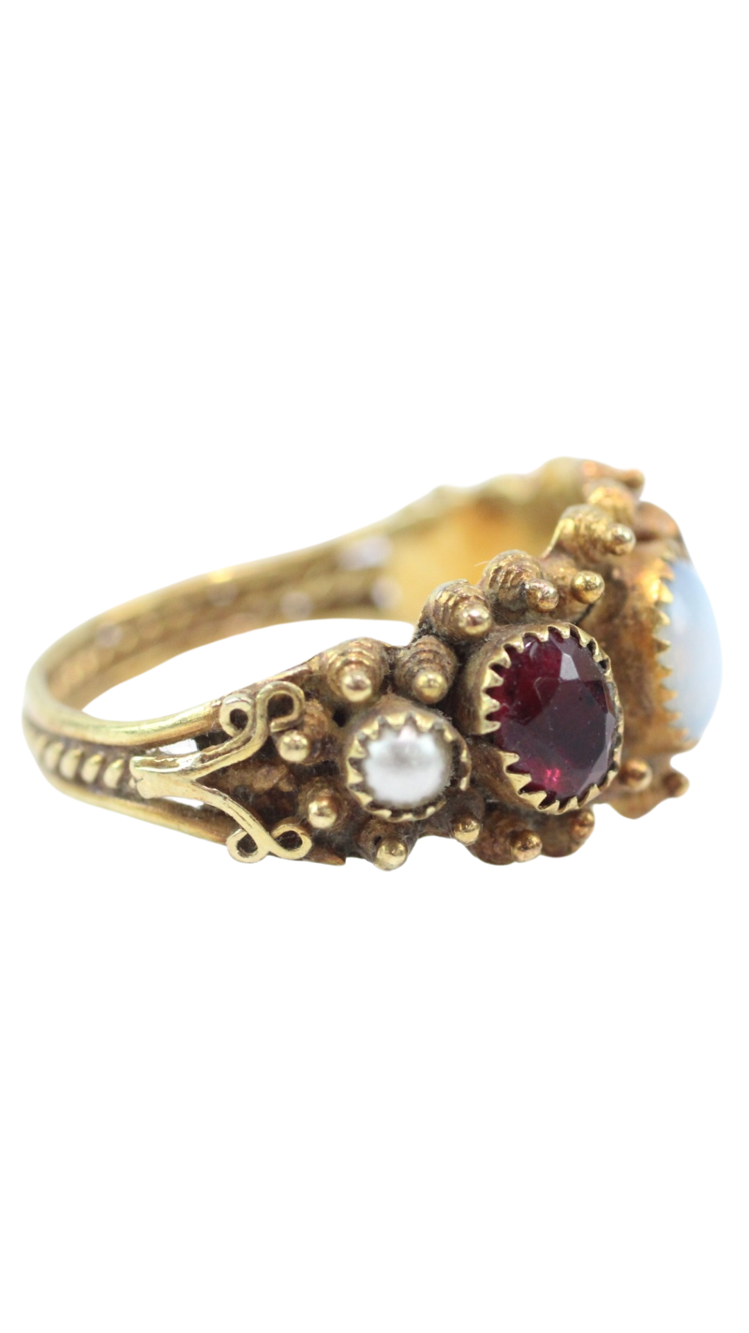 203 Pearl Garnet & Opal Ring