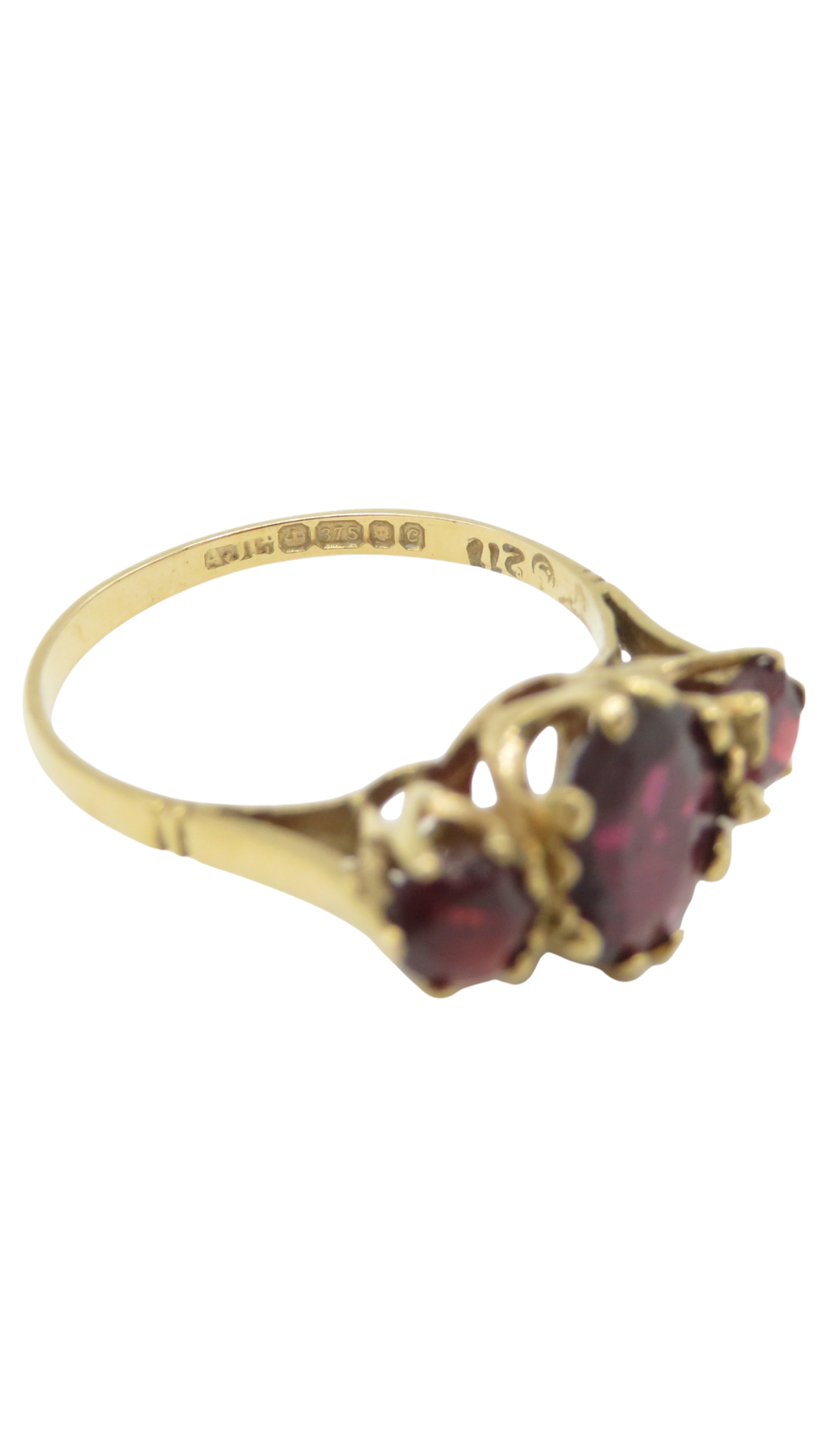 165 Garnet Trilogy Ring