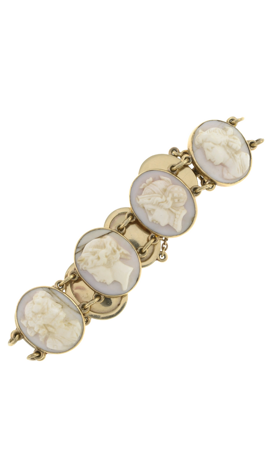 739 Graduated Shell Cameo Bracelet