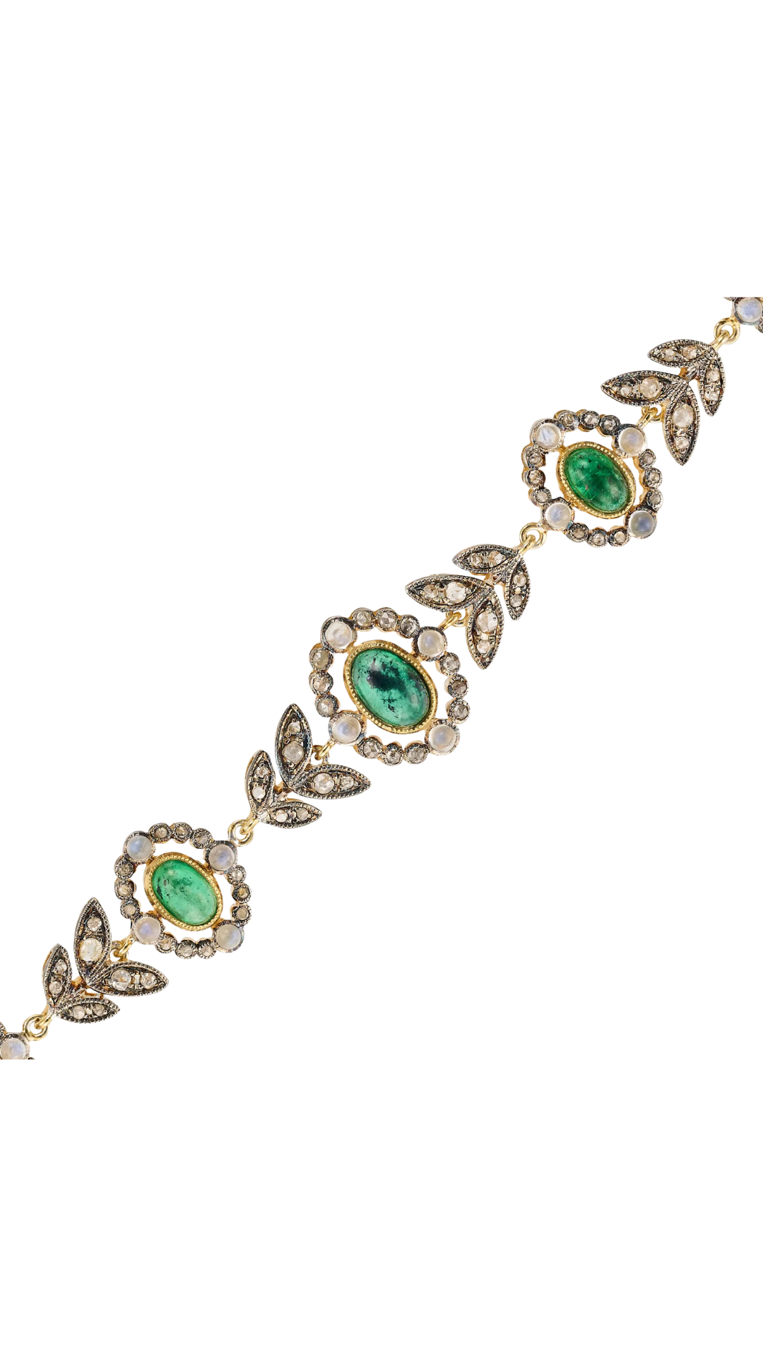 33 Emerald Moonstone Diamond Bracelet