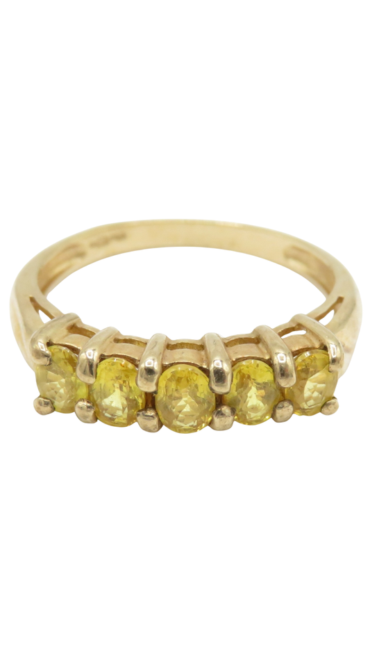 166 Yellow Sapphire 5-Stone Ring