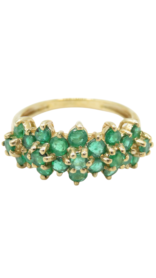 41 Emerald Floral Cluster Ring