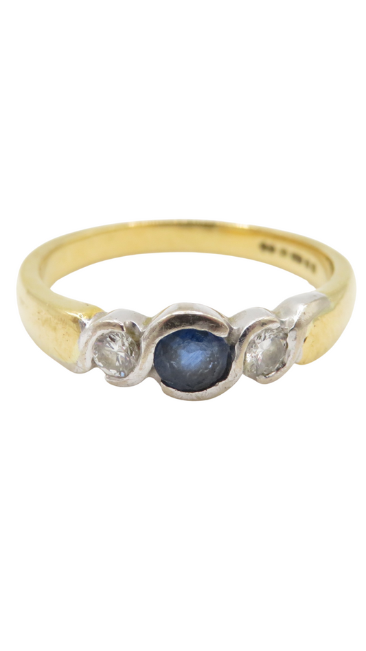 51 Sapphire Diamond Trilogy Ring