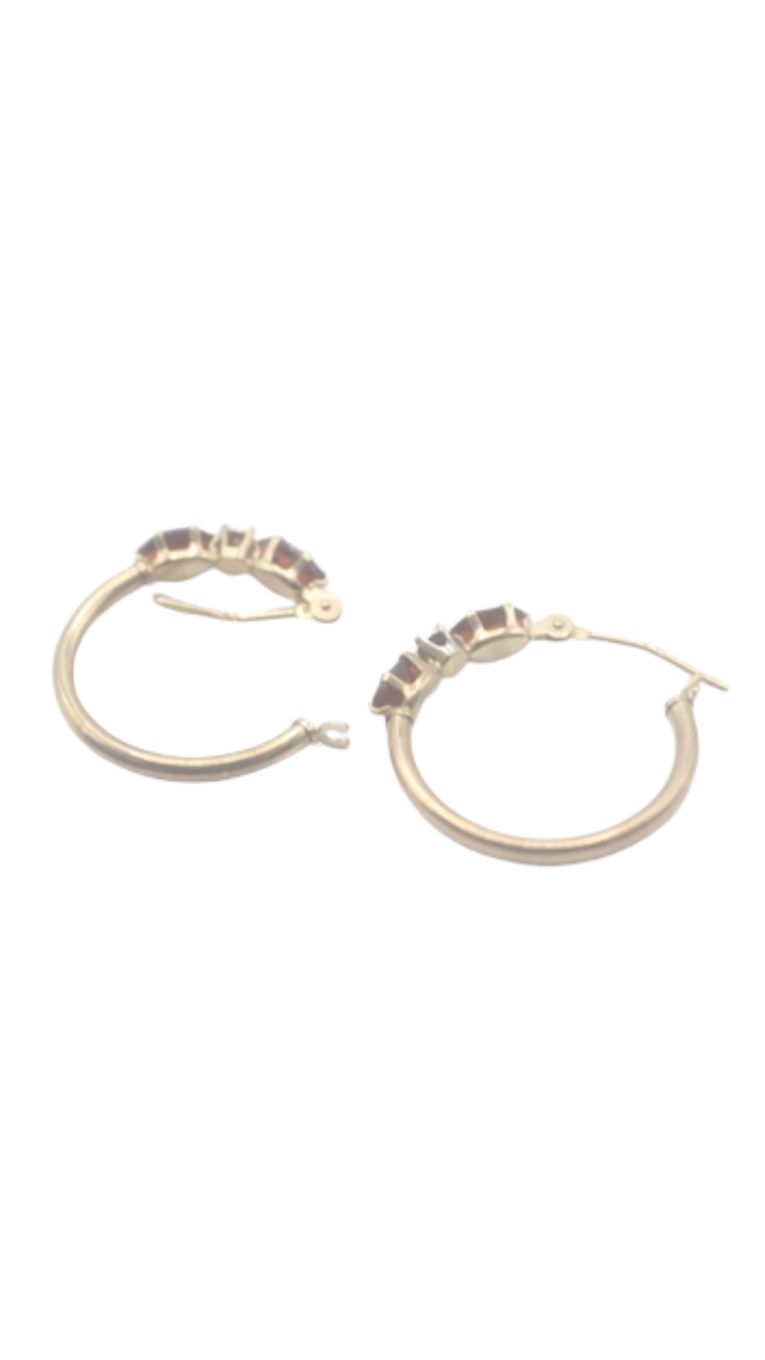 156 Garnet Diamond Hoops