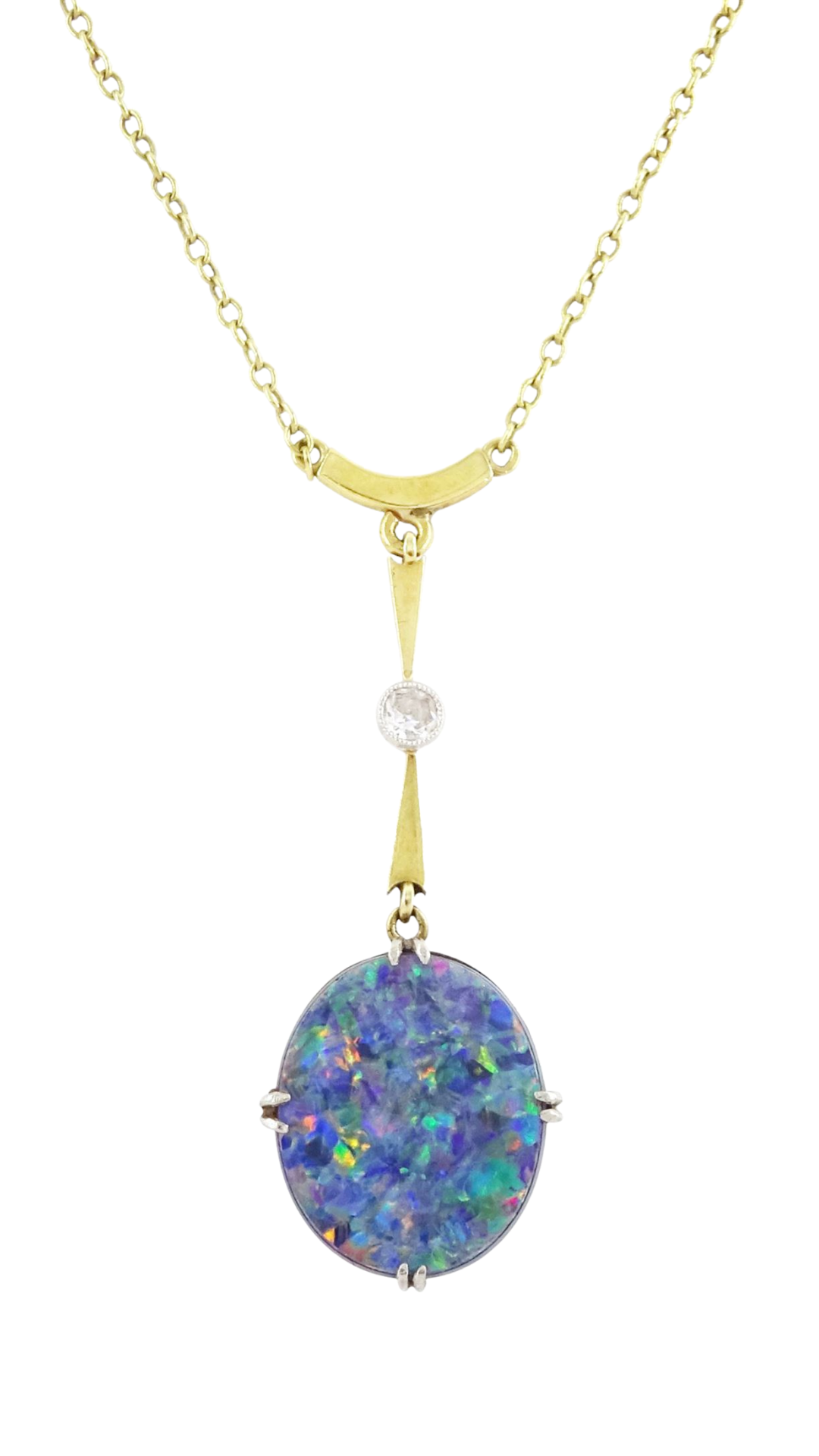 2167 Opal Diamond Pendant Necklace