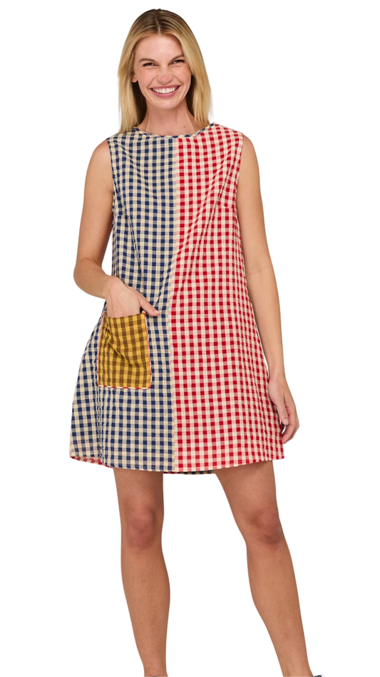 Spliced Seersucker Gillie Dress