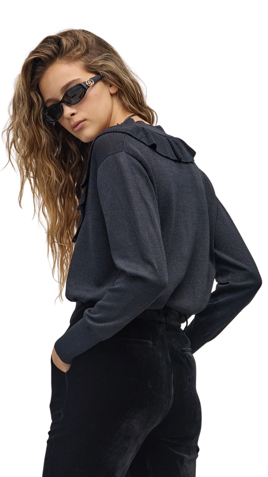 Black Boho Lurex Sweater