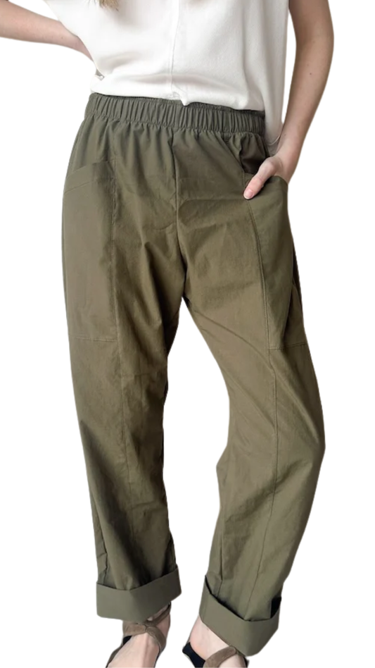 Olive Utility Slouch Pant