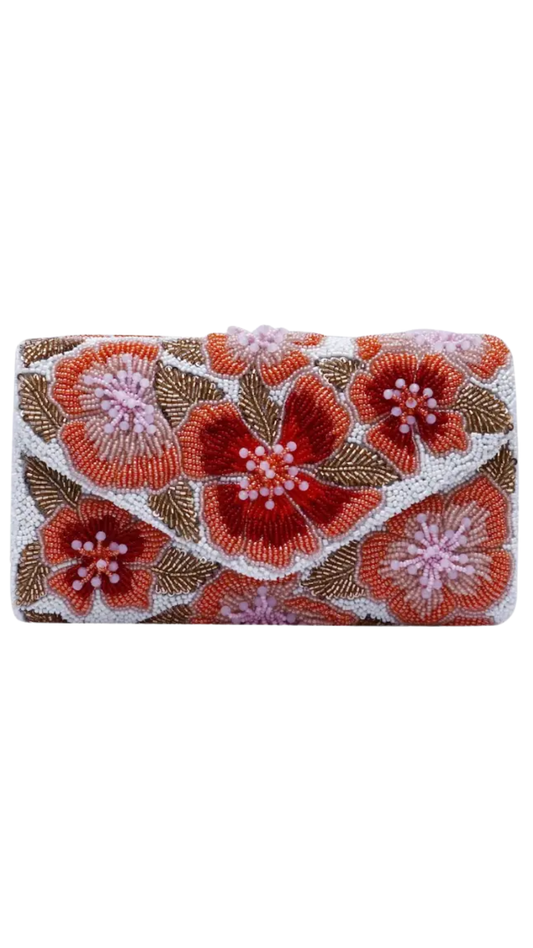 Peach Flower Small Envelop Clutch