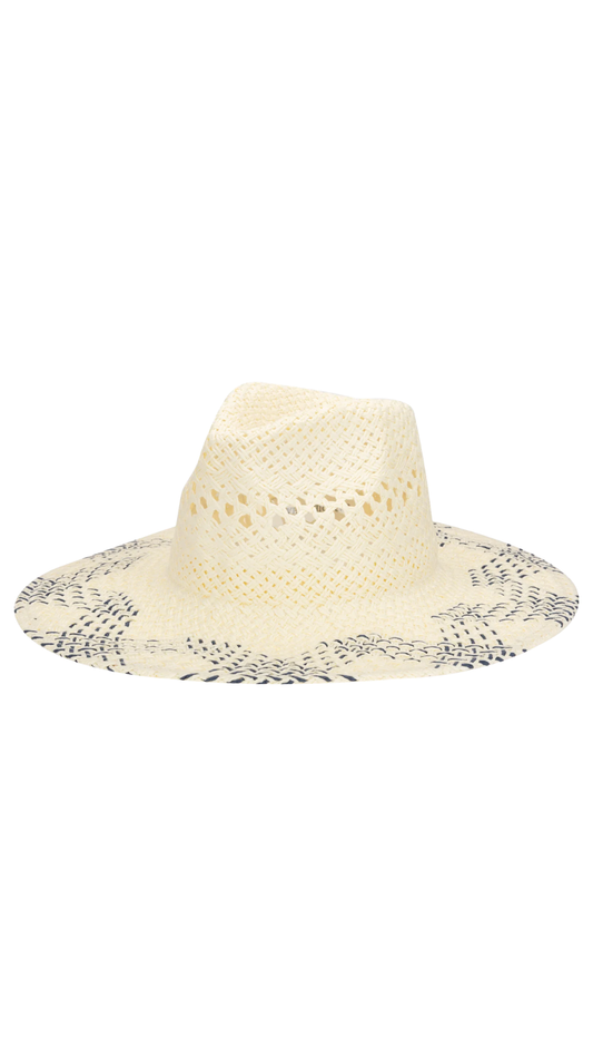 White/Blue Skipper Open Weave Fedora