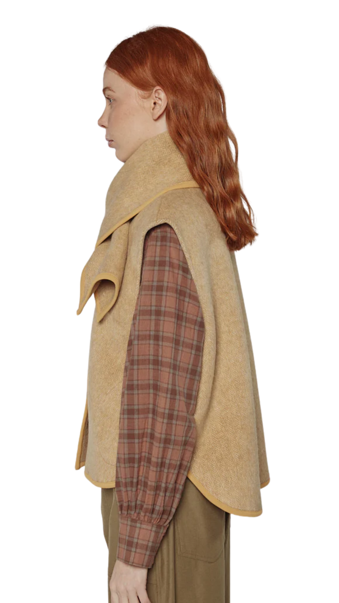 Wool Blended Scarf Vest