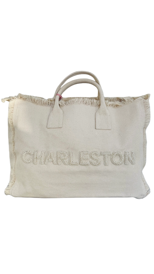 Ivory Charleston Beaded Tote