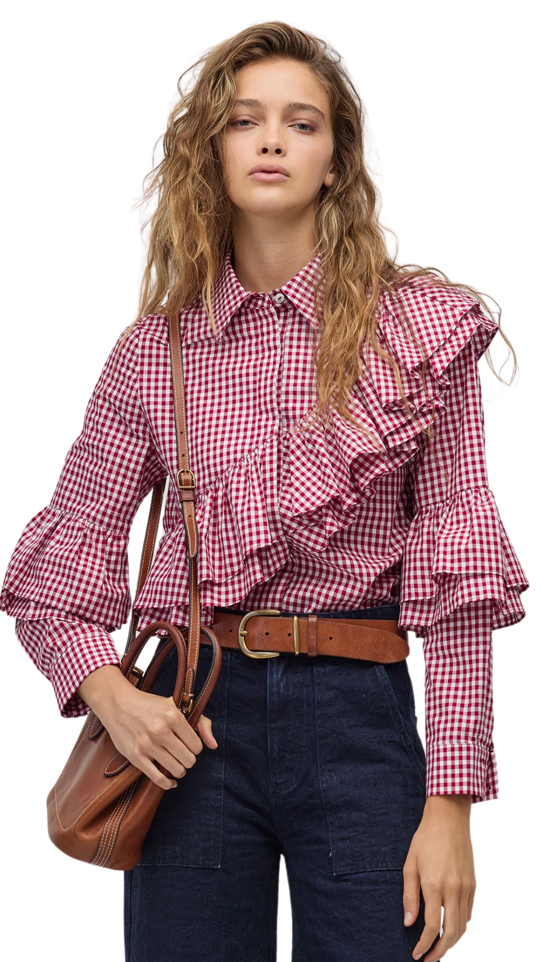 Bordeaux Vichy Checks Mambo Poplin Shirt