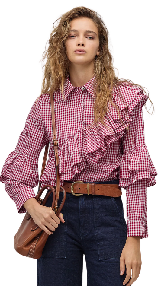 Bordeaux Vichy Checks Mambo Poplin Shirt