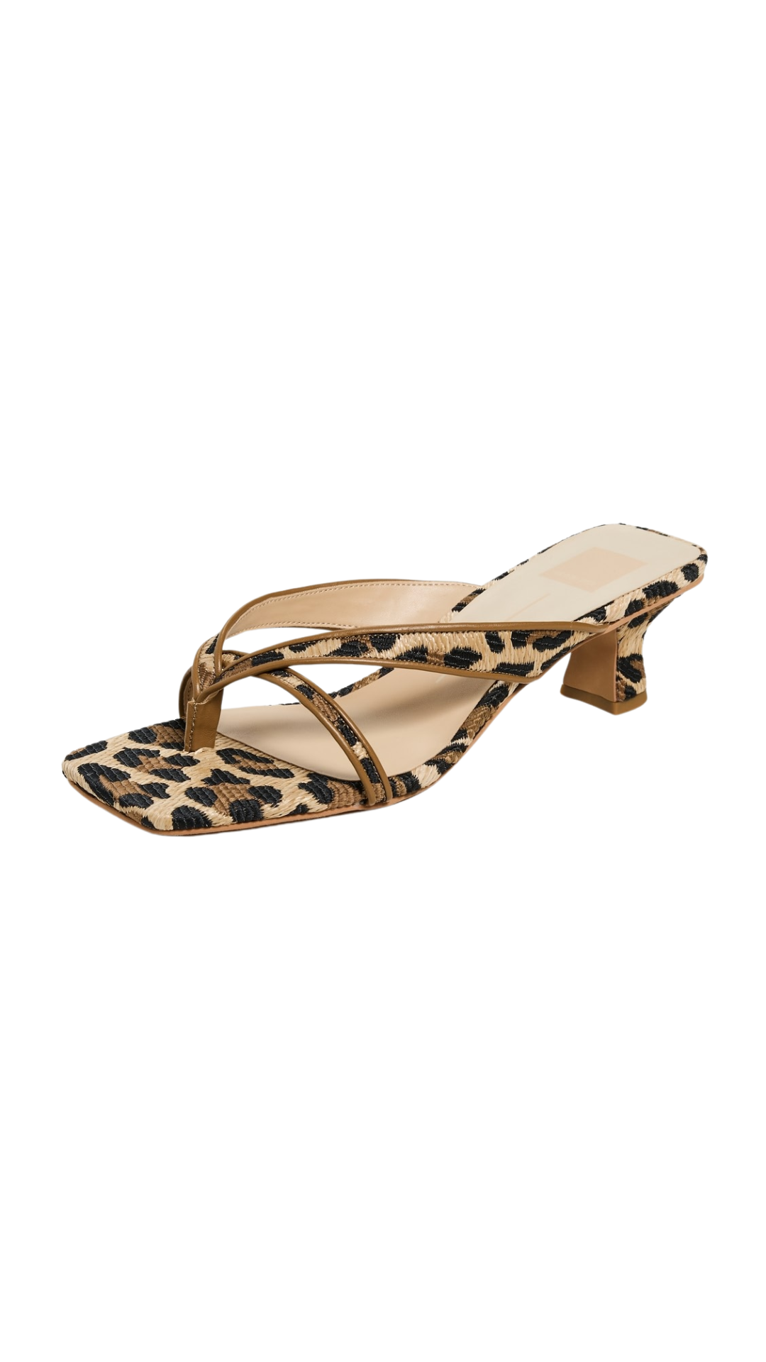 Brevel Leopard Raffia Kitten Heel