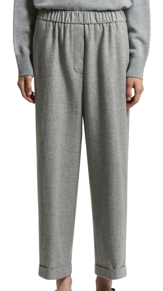 Carded Cashmere Wool Gauze Trousers