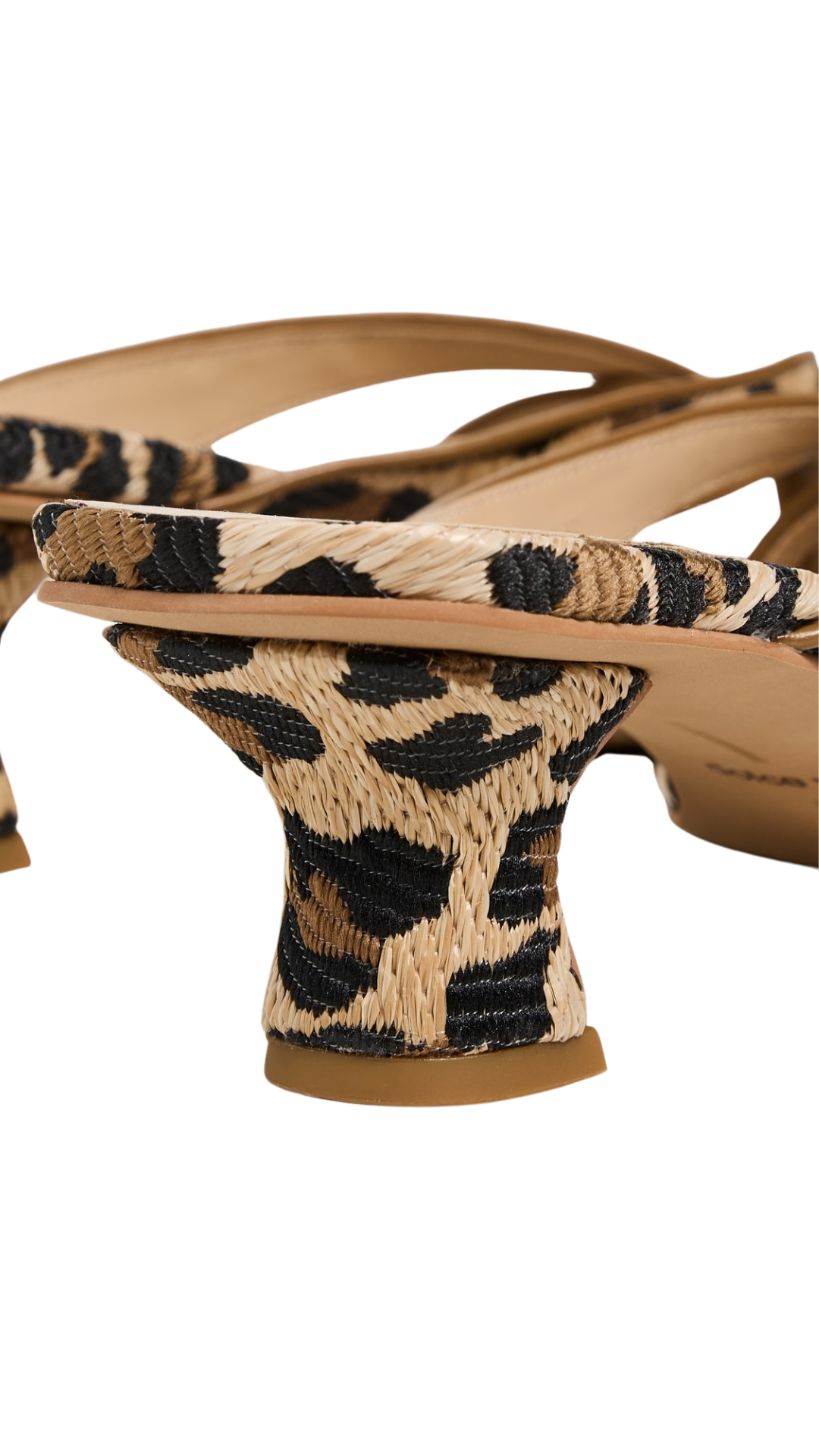 Brevel Leopard Raffia Kitten Heel